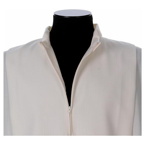 Ivory alb 55% wool 45% polyester front zipper interlaced hemstitch Gamma 4