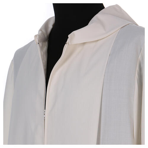 Ivory alb, 55% wool 45% polyester, front zipper Gamma 6