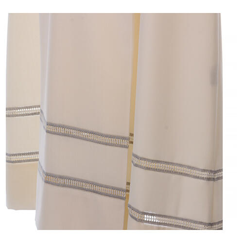 Ivory alb, 55% polyester 45% wool, front zipper, hemstitch Gamma 4