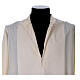 Ivory alb with front zipper gigliuccio hemstitch, 55% wool 45% polyester Gamma s5