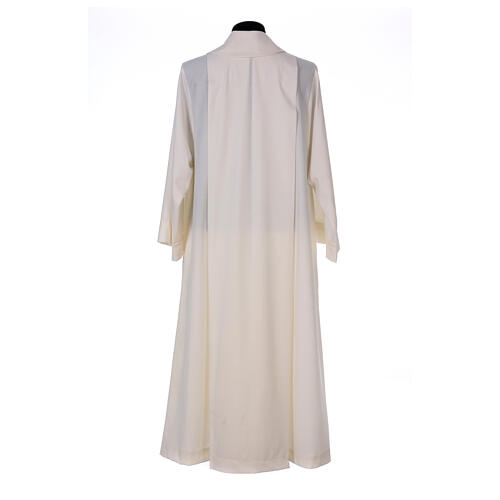 Ivory priest alb with front zipper, 55% polyester 45% wool Gamma 5