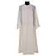 Ivory priest alb with front zipper, 55% polyester 45% wool Gamma s1