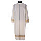 Priest alb in ivory with shoulder zipper, 55% polyester 45% wool s1