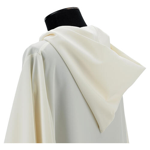 Ivory alb 100% polyester with hood 2
