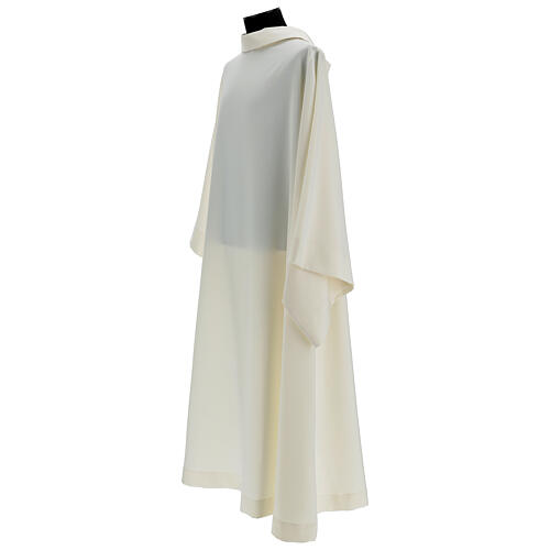 Ivory alb 100% polyester with hood 3