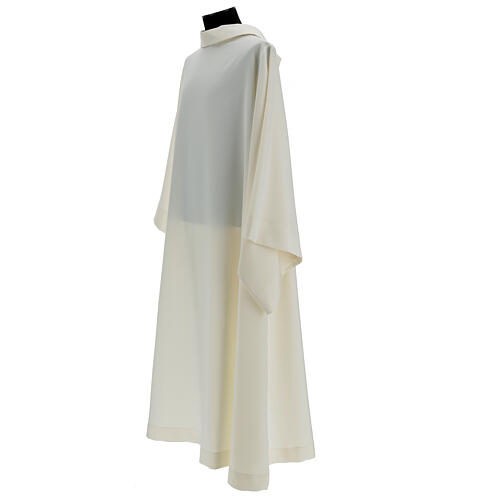 Ivory alb 100% polyester with hood 4
