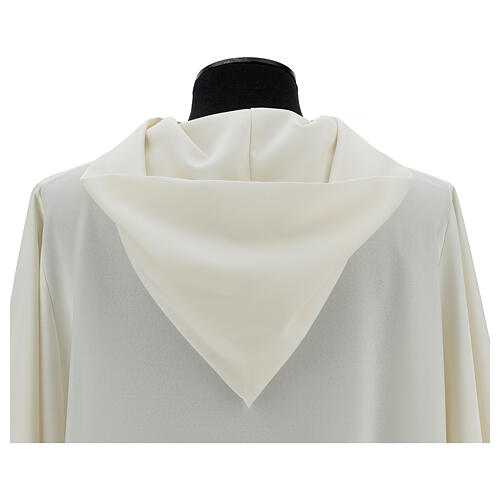 Ivory alb 100% polyester with hood 5