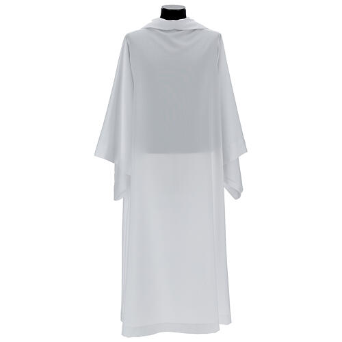 Alba liturgiczna z kapturem biała 100% poliester 1
