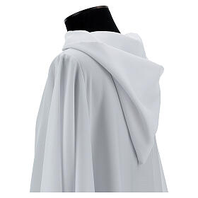 White alb 100% polyester with hood