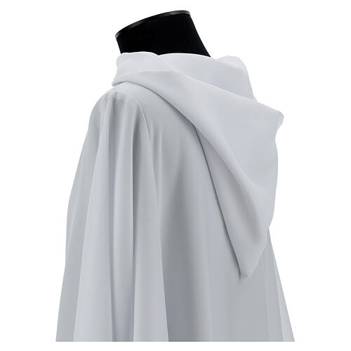 White alb 100% polyester with hood 2