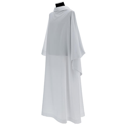 White alb 100% polyester with hood 4