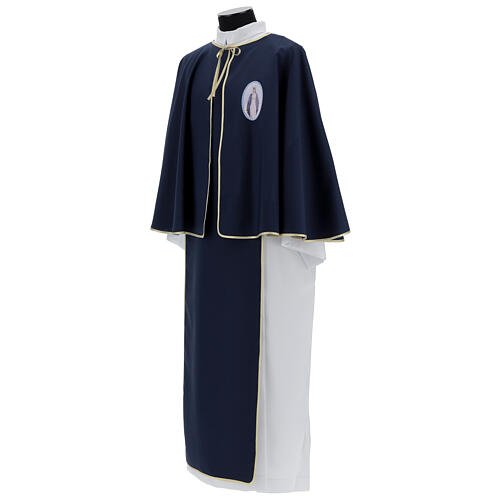 Costume de confrérie polyester blanc et bleu bords or 4