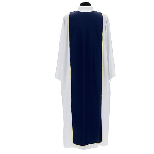 Costume de confrérie polyester blanc et bleu bords or 7