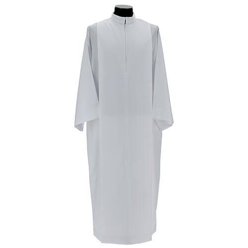 Costume de confrérie polyester blanc et bleu bords or 8