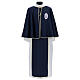 Costume de confrérie polyester blanc et bleu bords or s1