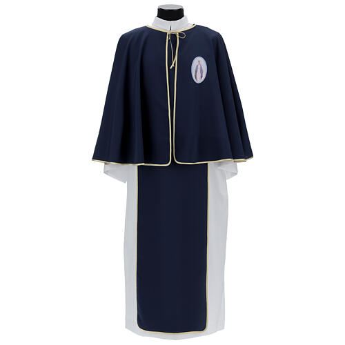 Dress for fraternity in white and blue polyester with gold edges 1