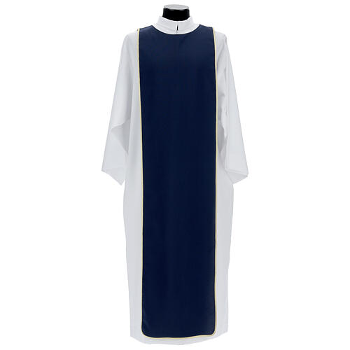 Dress for fraternity in white and blue polyester with gold edges 5