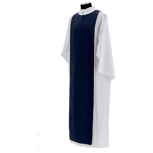 Dress for fraternity in white and blue polyester with gold edges 6