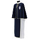 Dress for fraternity in white and blue polyester with gold edges s4