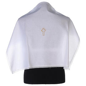 Amice in cotton with golden embroidered cross