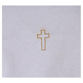 Cotton amice with embroidered gold cross
