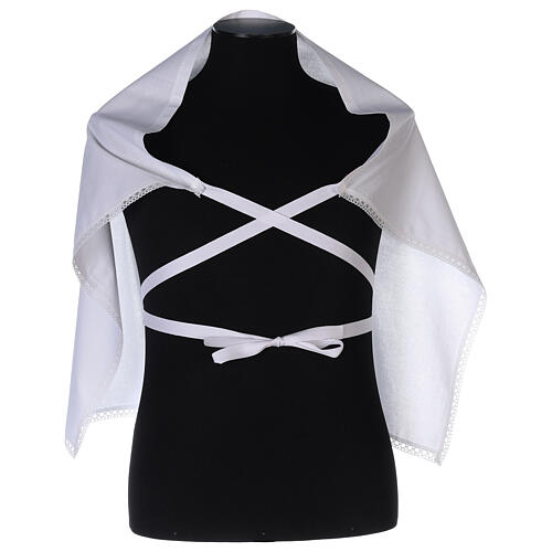 Cotton amice with embroidered white cross 3