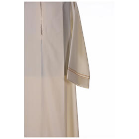 Alb 55% wool 45% polyester, ivory fabric, hand-embroidered hemstitches, front zipper Gamma