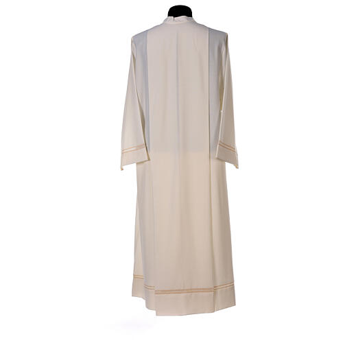 Alb 55% wool 45% polyester, ivory fabric, hand-embroidered hemstitches, front zipper Gamma 7