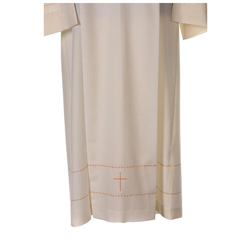 Hemd aus Polyester und Wolle mit goldenen Details, elfenbeinfarben Gamma 2