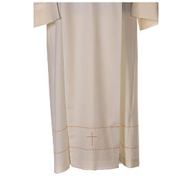 Ivory alb with golden decorations 55% wool 45% polyester Gamma