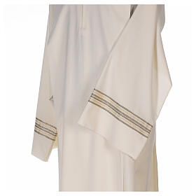 Alb 55% polyester 45% wool, ivory and gold stripes Gamma