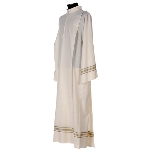 Alb 55% polyester 45% wool, ivory and gold stripes Gamma 4