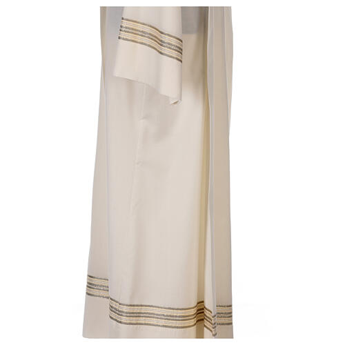 Alb 55% polyester 45% wool, ivory and gold stripes Gamma 5