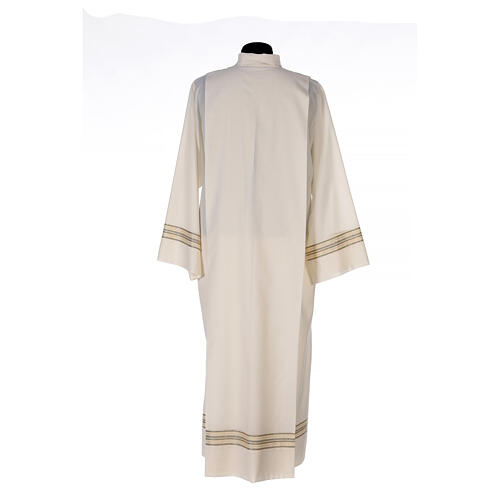 Alb 55% polyester 45% wool, ivory and gold stripes Gamma 8