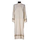 Alb 55% polyester 45% wool, ivory and gold stripes Gamma s1