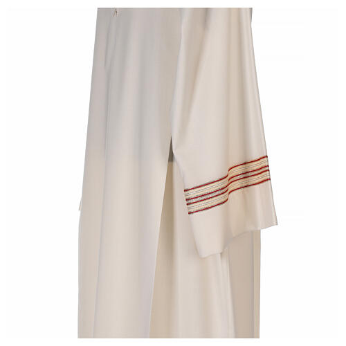 Priest alb 55% polyester 45% wool striped gold red Gamma 2