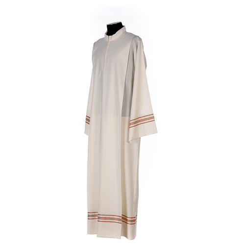 Priest alb 55% polyester 45% wool striped gold red Gamma 4