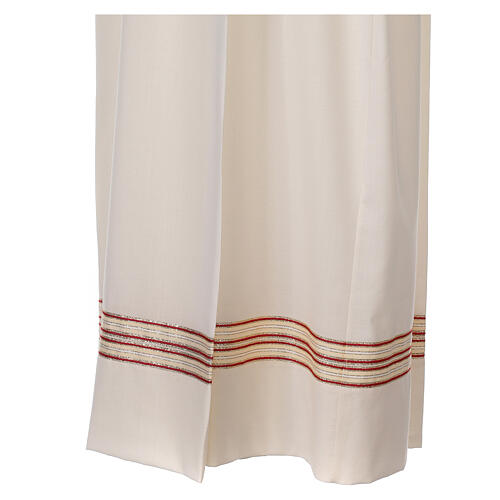 Priest alb 55% polyester 45% wool striped gold red Gamma 7