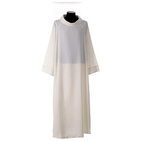 CocoCler alb with round neck, ivory polycotton