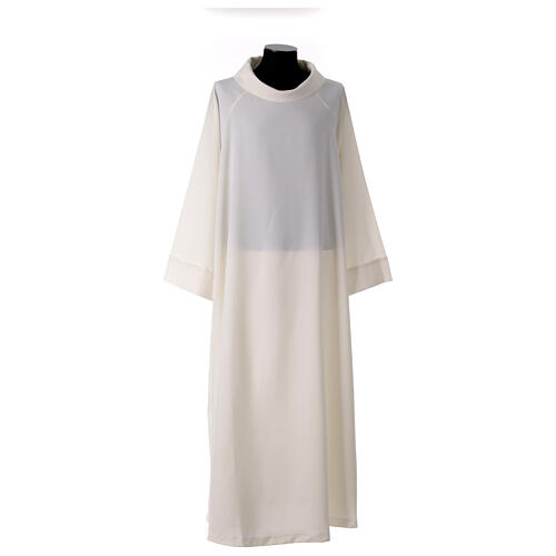 CocoCler alb with round neck, ivory polycotton 1