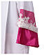 White alb with purple satin border and lace, lateral pleats s6