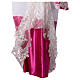 White alb with purple satin border and lace, lateral pleats s7