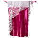 Alb with purple satin border and lace, crosses and flowers, lateral pleats s7