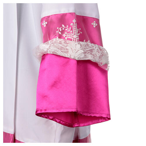 Camice bianco paonazzo pizzo croci fiori poliestere 6