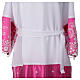 Purple white alb with lace crosses and flowers in polyester s8