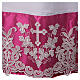 Alb with purple satin border and lace, cross and vines, lateral pleats s3