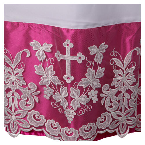 White alb purple satin with cross lace 3