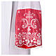 Aube satin rouge dentelle croix fleurs polyester blanc s5