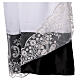 Alb with lace and black satin border, crosses and flowers, lateral pleats s7