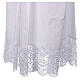 White cotton blend alb with folds and macrame lace and golden hook s8